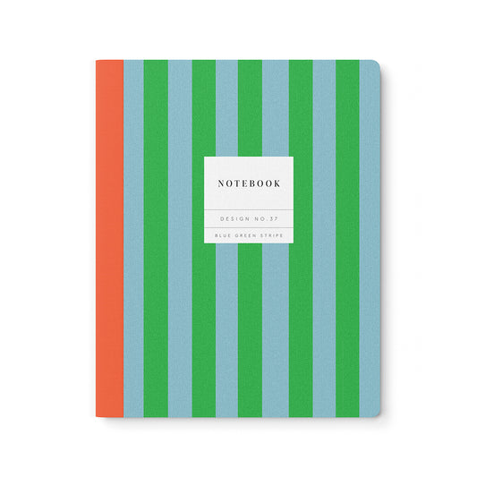 Design No.37 Blue Green Stripe Exercise Book