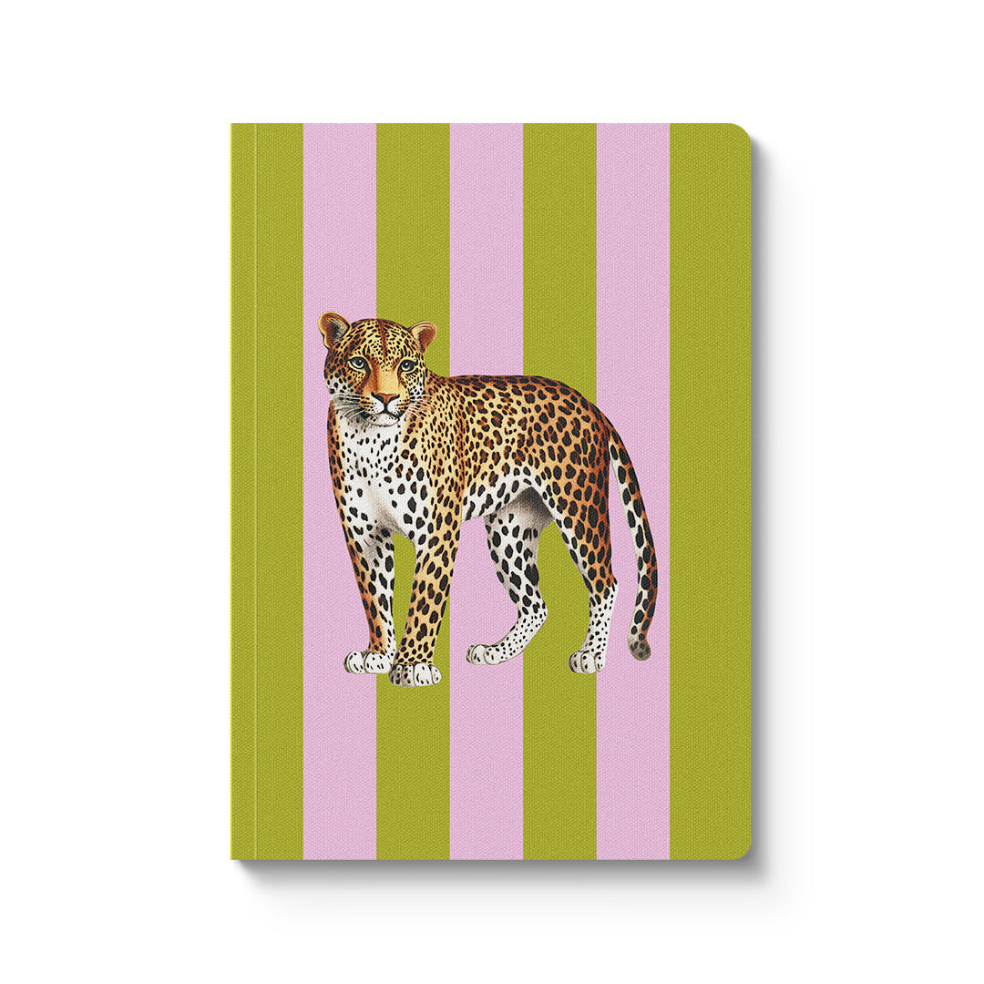 Striped Leopard A5 Premium Paperback Notebook