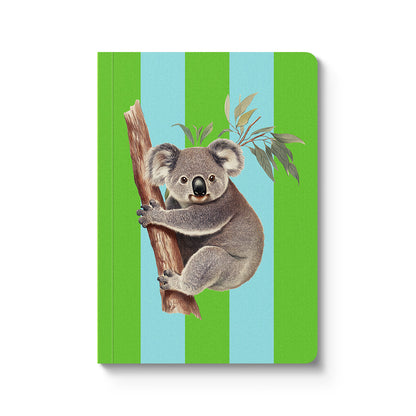 Striped Koala A6 Premium Paperback Notebook