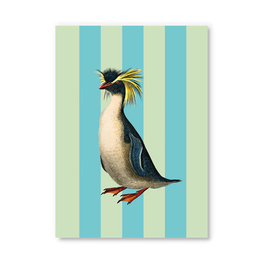 Striped Penguin Postcard