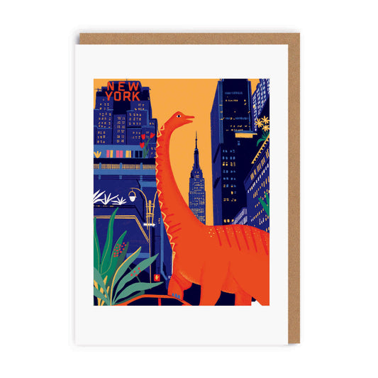 New York Dinosaur Greeting Card