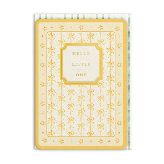 Hello Little One Yellow Ribbon Greeting Card