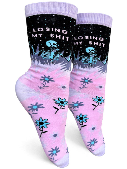 Losing My Shit Womens Crew Socks