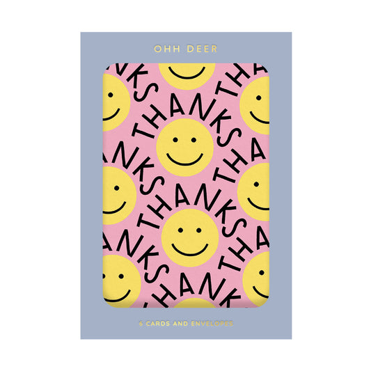 Yellow Smiley Thank You Card Set