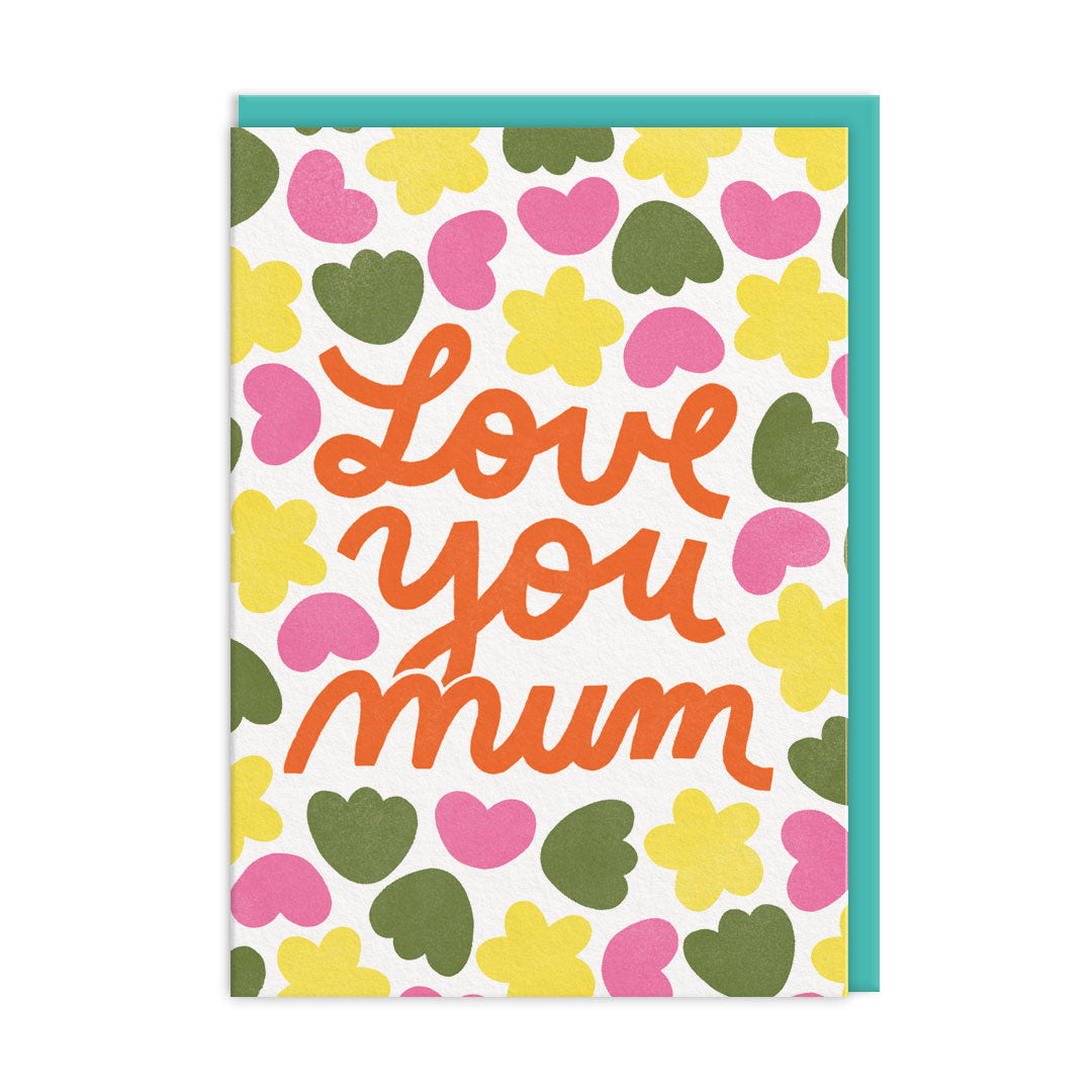 Love You Mum Bold Greeting Card