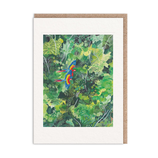 Parrots in Flight Greeting Card