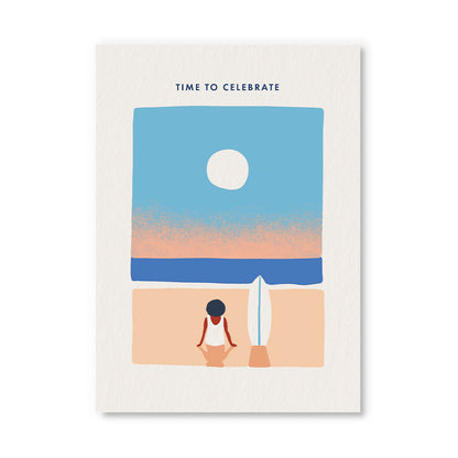 Time To Celebrate Surfer Postcard