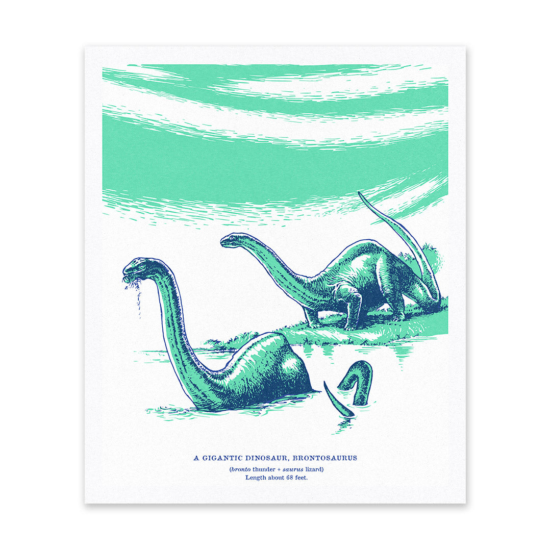 Brontosaurus Riso Print (12x10)