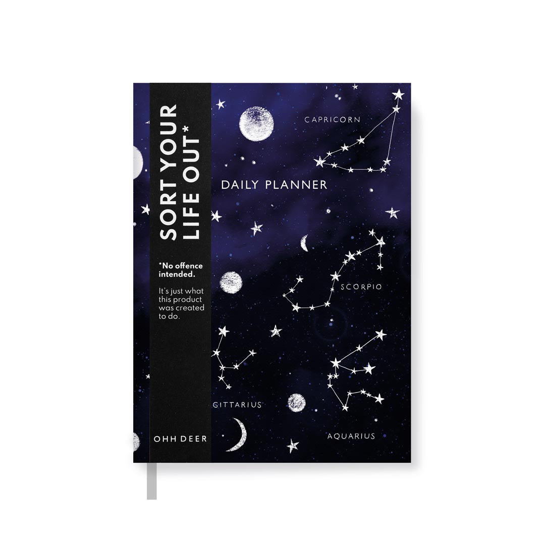 Navy Zodiac Star Linen Daily Planner