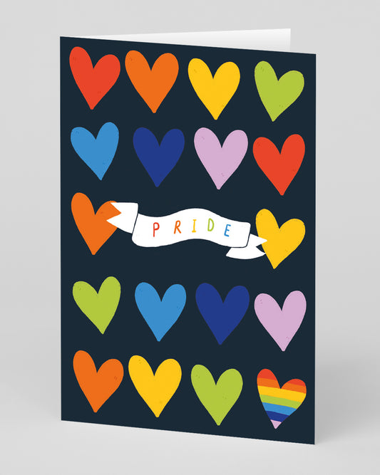 Personalised Pride Hearts Pride Greeting Card