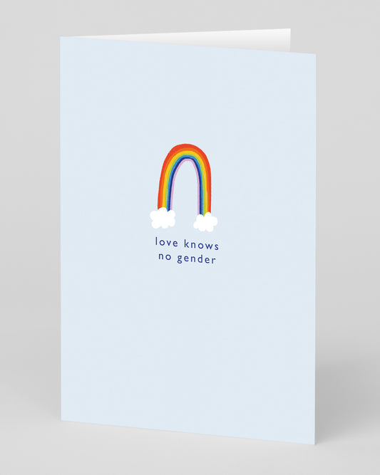 Personalised Love knows no gender Pride Greeting Card