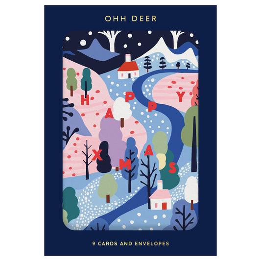 Scandi Town x 3 Designs Packs of 9 Christmas Cards