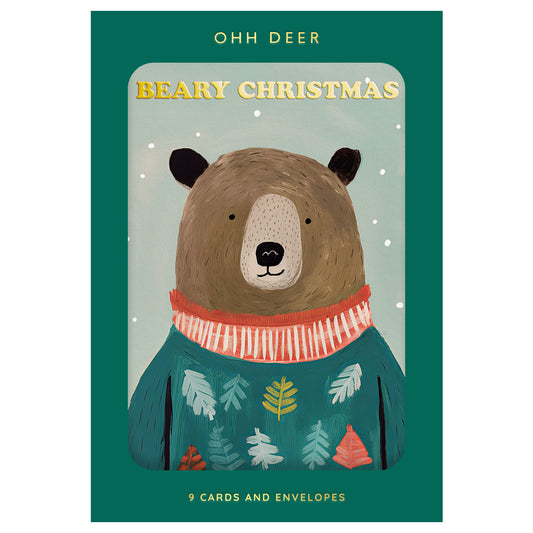 Pack of 9 Christmas Cards - Festive Bears