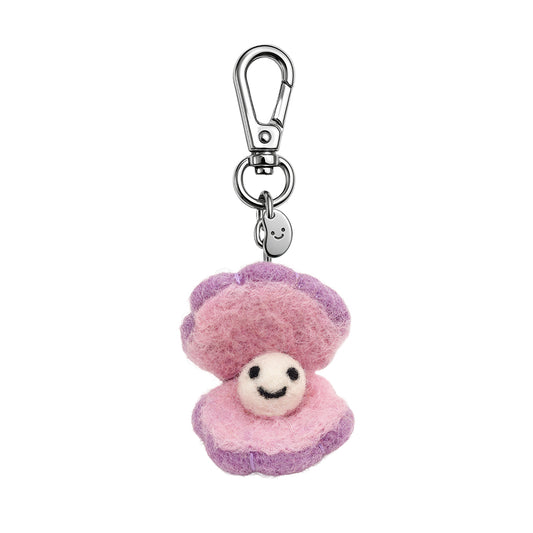 Clemmie The Clam Felt Keychain
