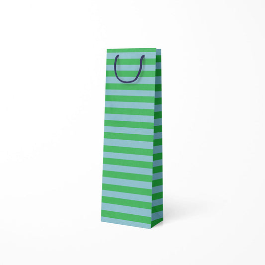 Green And Blue Stripe Bottle Bag