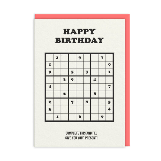 Complete This Sudoku Birthday Card