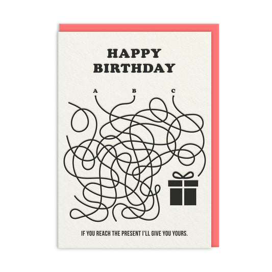 Line Maze Birthday Card