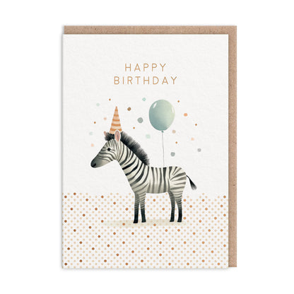 Zebra Happy Birthday Card