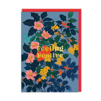 Pack of 9 Christmas Cards - Festive Floral