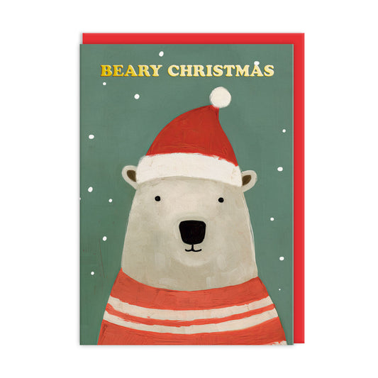 Festive Polar Bear Greeting Card