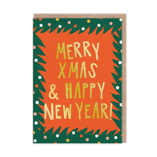 Merry Xmas Typographic Greeting Card