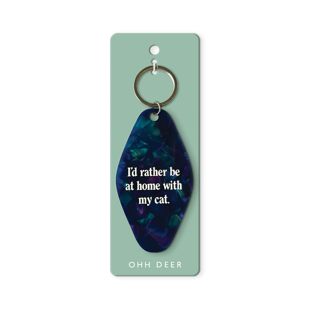 At Home With My Cat Keyring