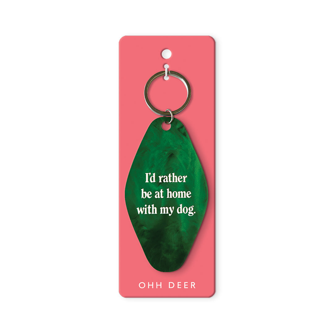 At Home With My Dog Keyring