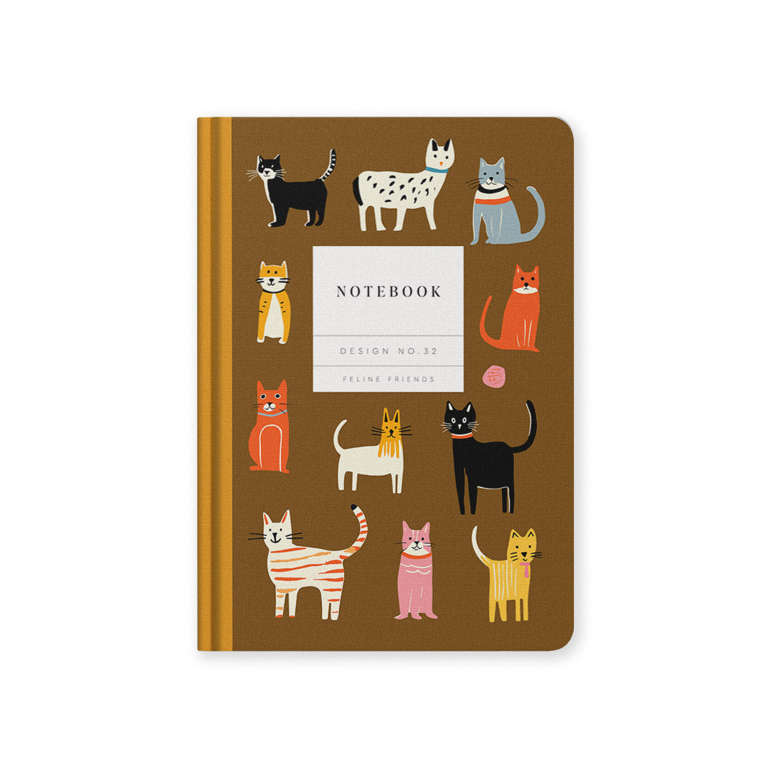 Design No.32 Feline Friends A5 Hardback Notebook