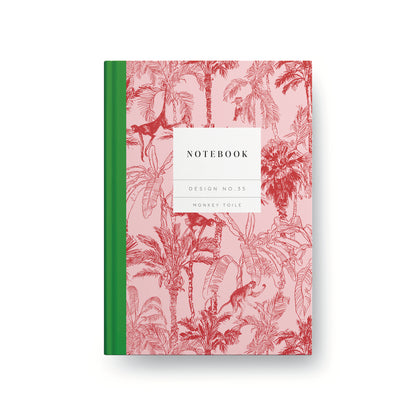Design No.35 Monkey Toile Hardback Notebook (OS)
