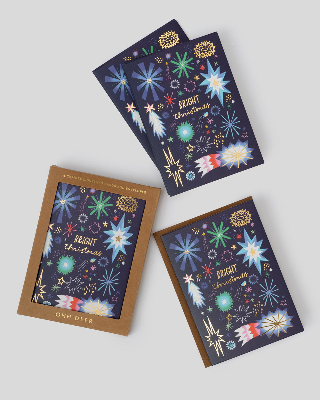 Festive Stars Greeting Card Pack of 6