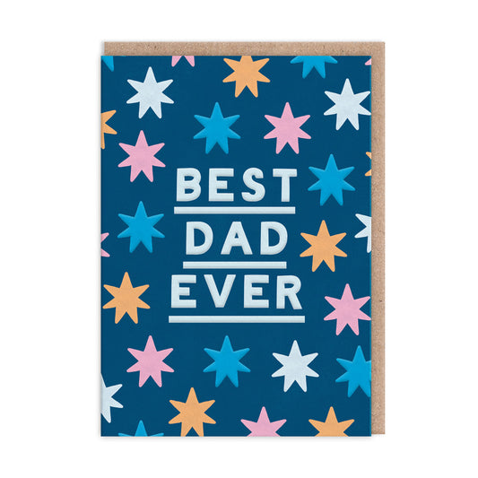 Best Dad Ever Stars Greeting Card