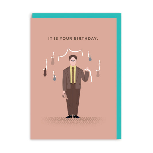 Greeting card with a Dwight Schrute Illustration from The Office US