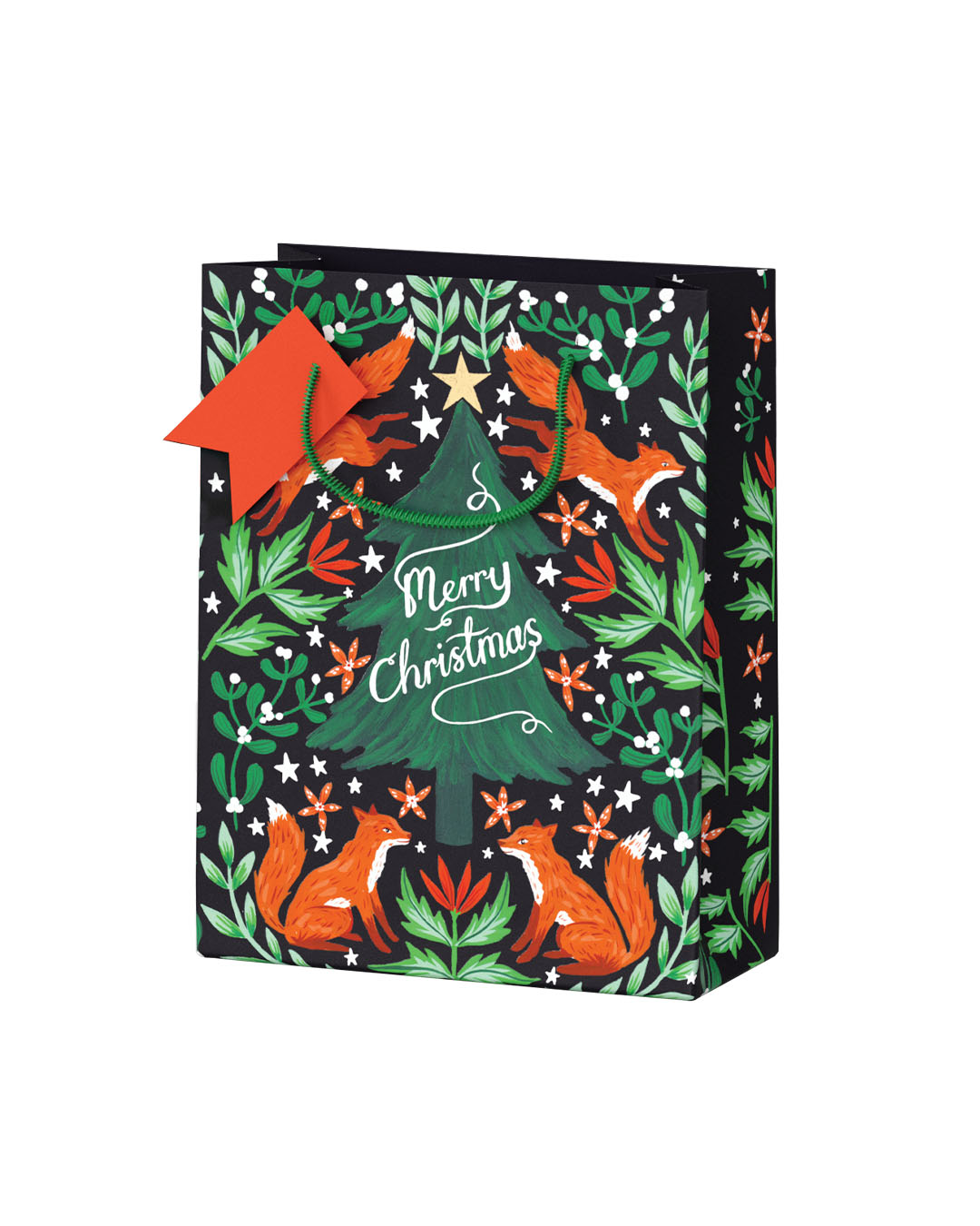 Merry Christmas Foxes Small Gift Bag