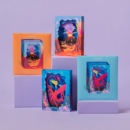 Volcano Greeting Card (3D)