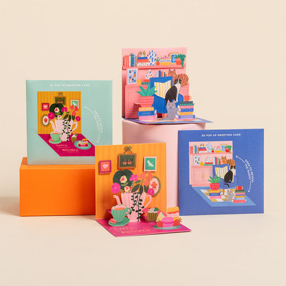 Teapot Vase Pop Up Greeting Card