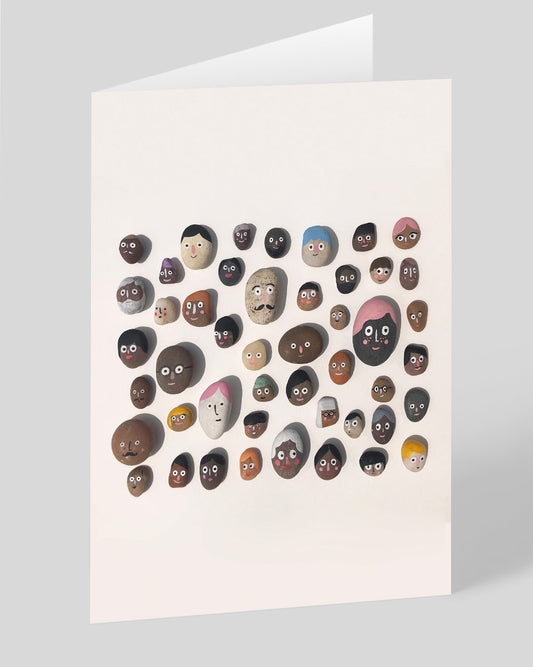 Personalised Stone Faces Greeting Card