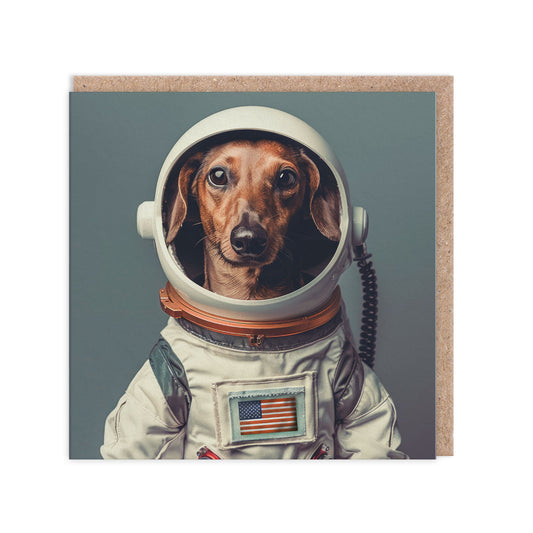 Astronaut Dog Greeting Card