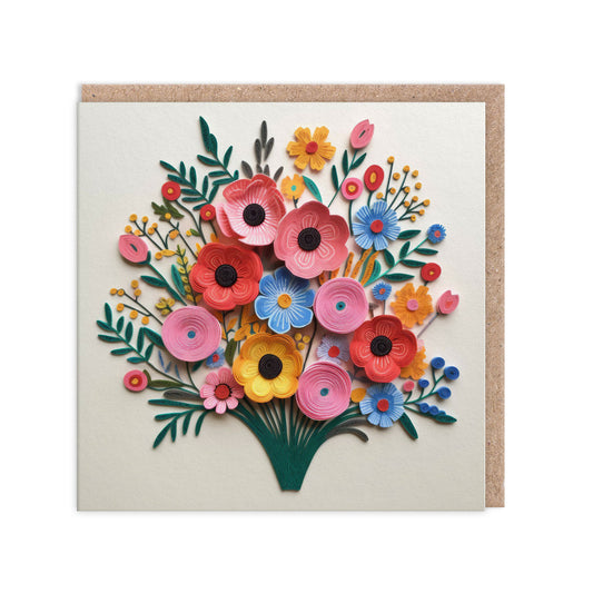 Paper Flowers Greeting Card