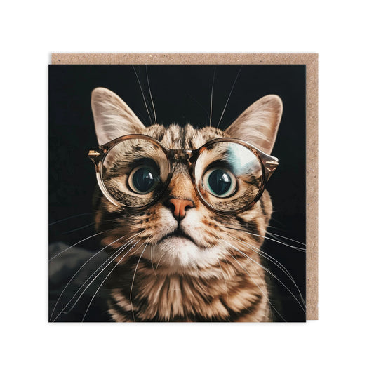 Cat Glasses Greeting Card