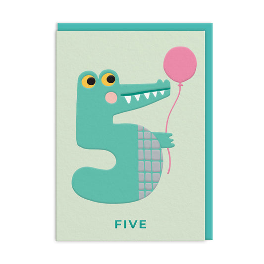 Age 5 Crocodile OUTLET Greeting Card
