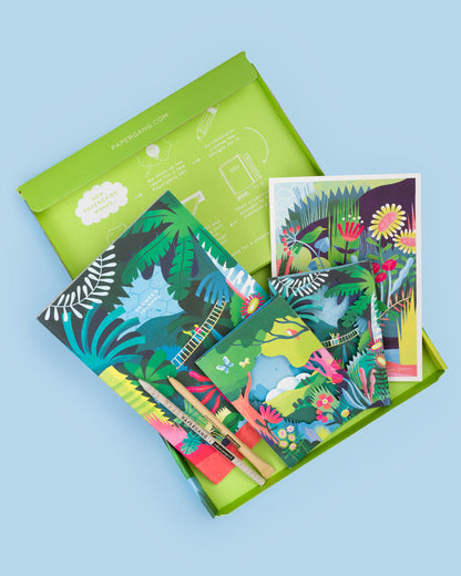 Papergang x Eden Project Stationery Box open with contents