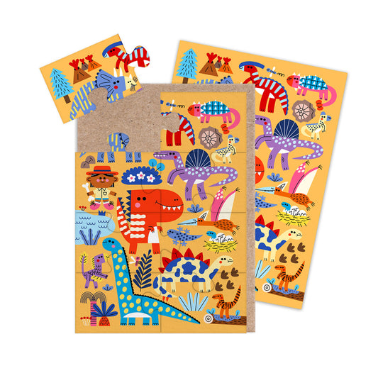 Colourrful Dinosaurs Jigsaw Greeting Card