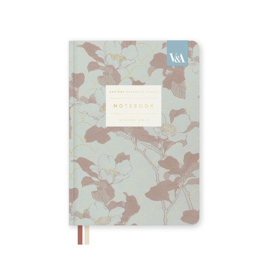 Eastern Elegance Tree Peony B6 Fabric Hardback Notebook