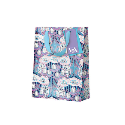 Neon Floral Pink Poppies Small Gift Bag