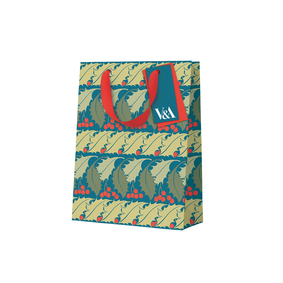 Holly Stripes Small Gift Bag