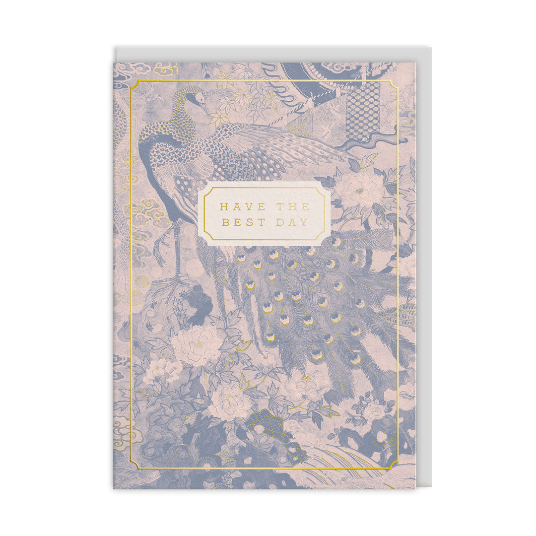 Eastern Elegance Peacock Greeting Card