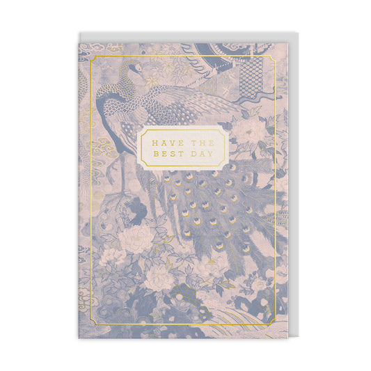 Eastern Elegance Peacock Greeting Card