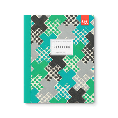 Playful Geometrics Green Crosses Exercise Book