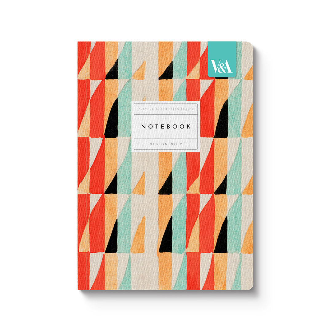 Playful Geometrics Red Prism A5 Premium Paperback Notebook
