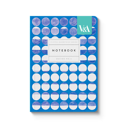 Playful Geometrics Blue Eclipse A6 Premium Paperback Notebook